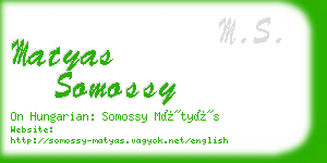 matyas somossy business card